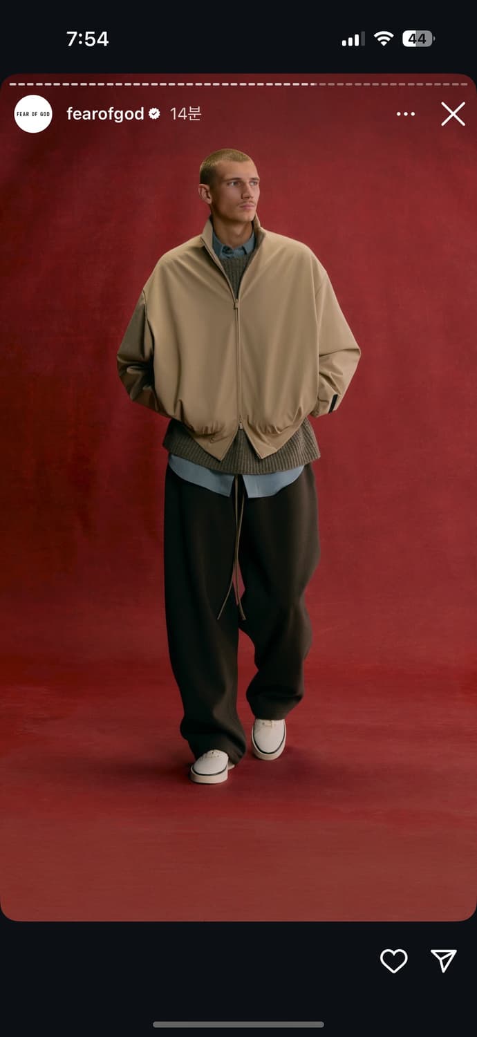 피어오브갓 에센셜 24fw 헤비 파일 와이드 팬츠 블랙 상품이미지1