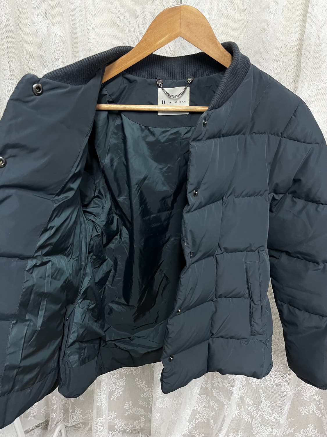 88-165) 잇미샤 덕다운 패딩 점퍼 네이비 상품이미지3