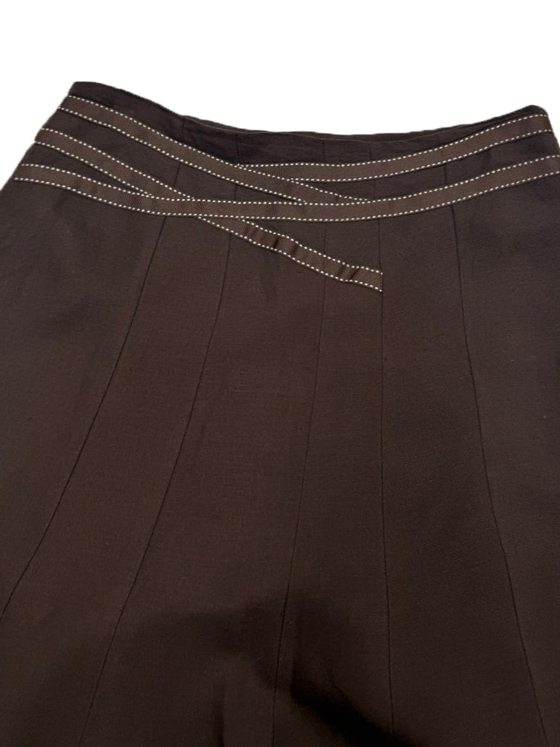 빈티지 Mollione 브라운 플레어 롱 스커트 상품이미지4