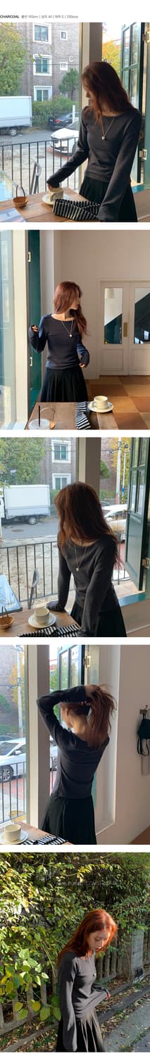 데일리쥬 크래퍼 보카시 보트넥 티셔츠 블루 상품이미지3