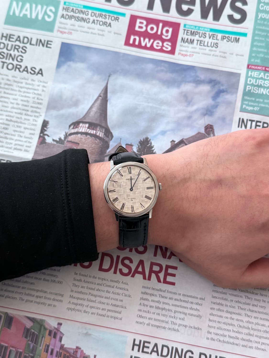 Seiko 세이코 리넨 텍스처 다이얼 수동  상품이미지5