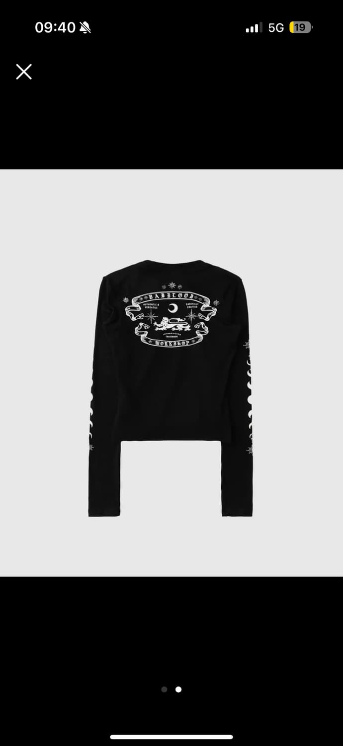 배드블러드 미스틱 라인스톤 로고 져지 슬림 롱슬리브  상품이미지2