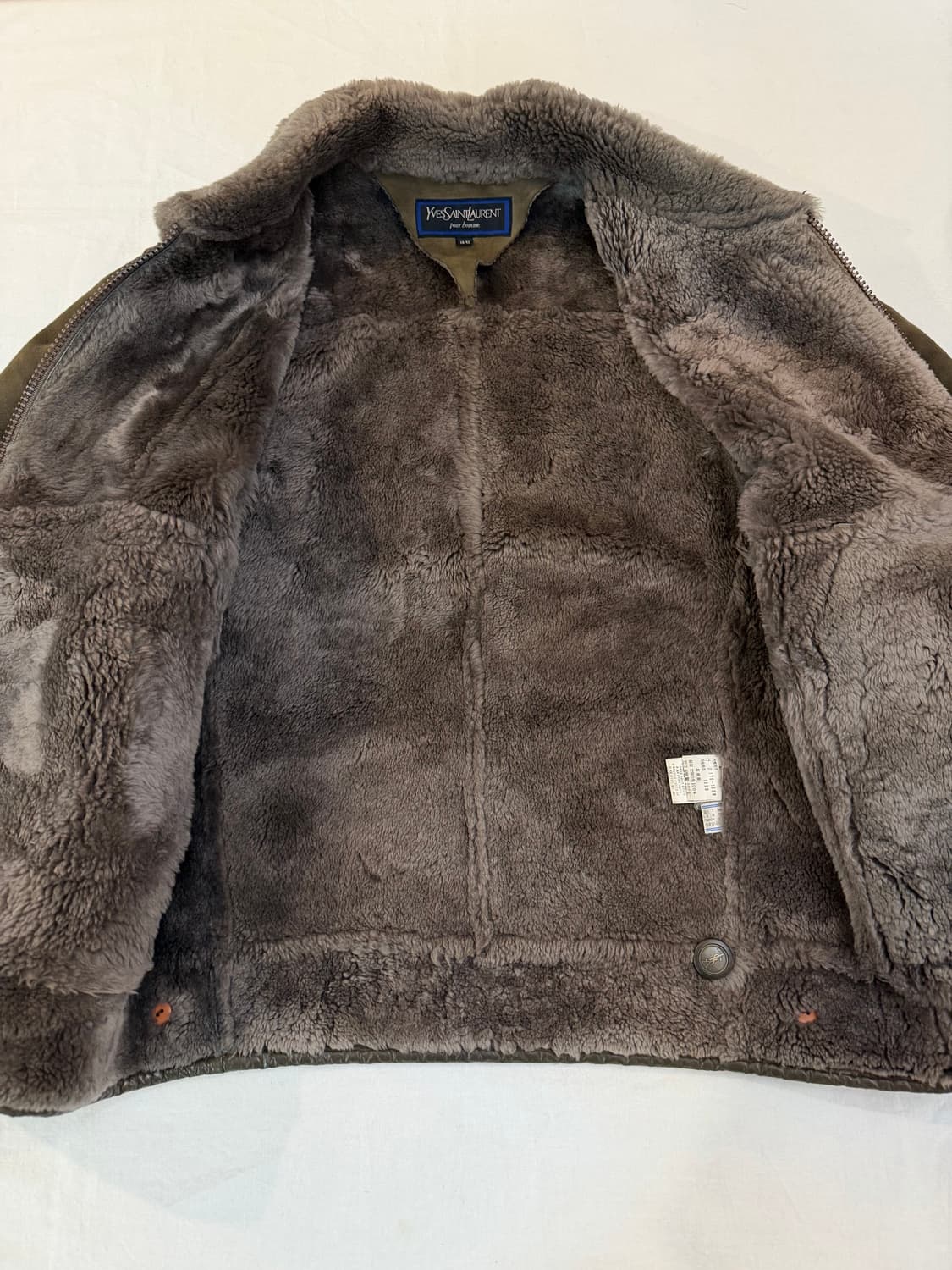 90s YSL 입생로랑 램스킨 무스탕 가죽자켓 브라운 상품이미지5