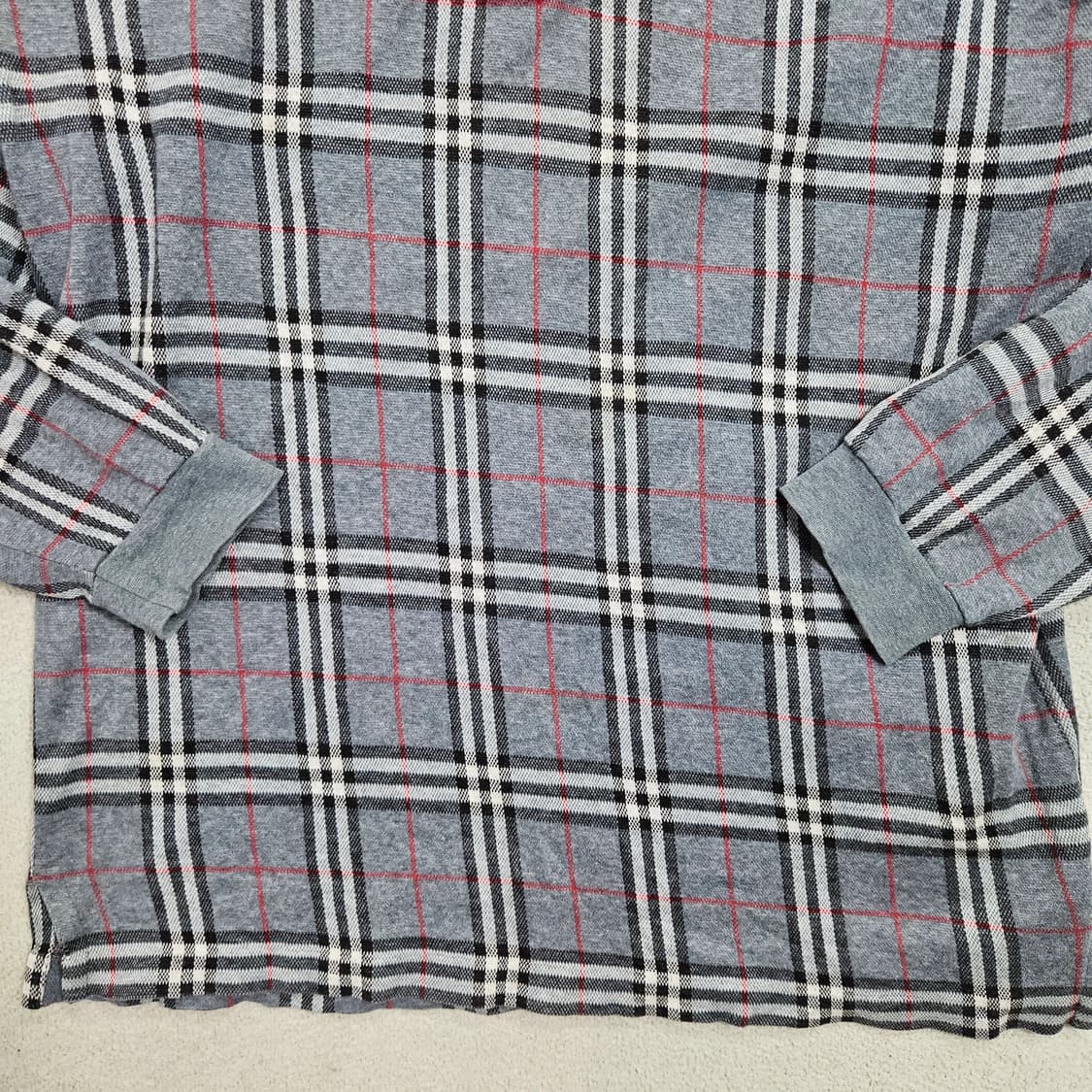 정품 90s 버버리 카라티 L 상품이미지3