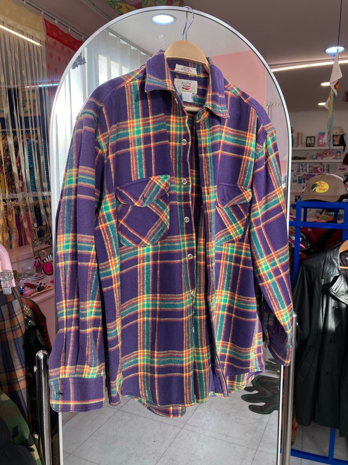 빈티지 도톰 블루 체크 셔츠 상품이미지1