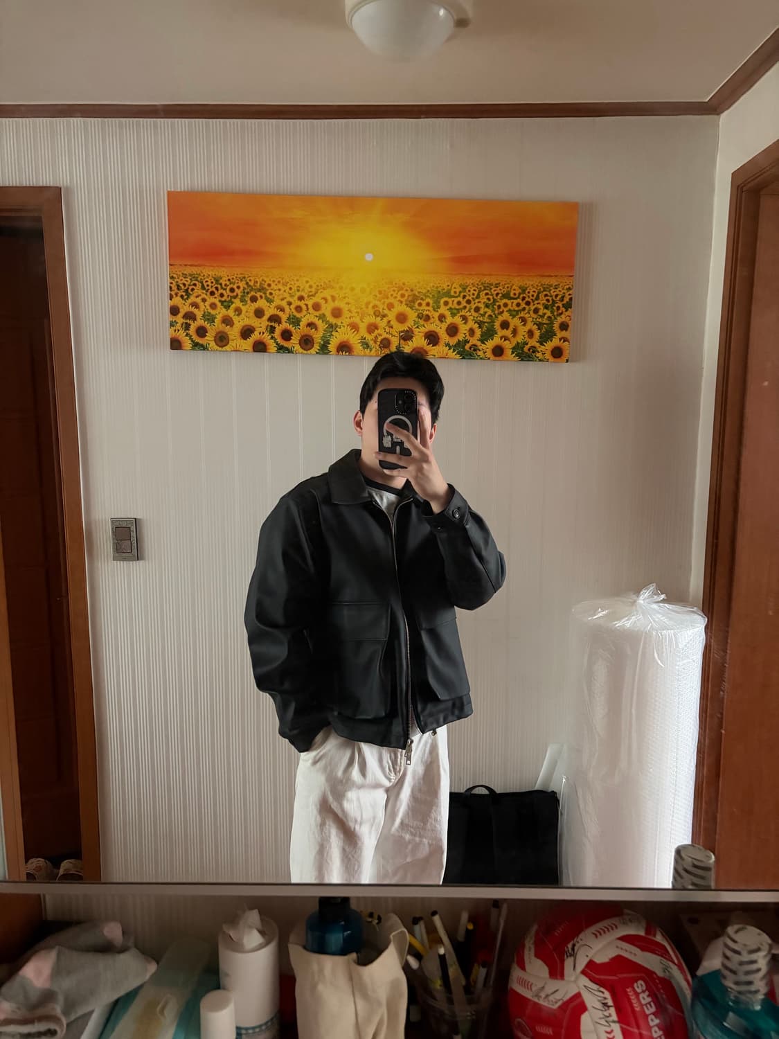 라퍼지스토어 블랙 레더 자켓 M 상품이미지7