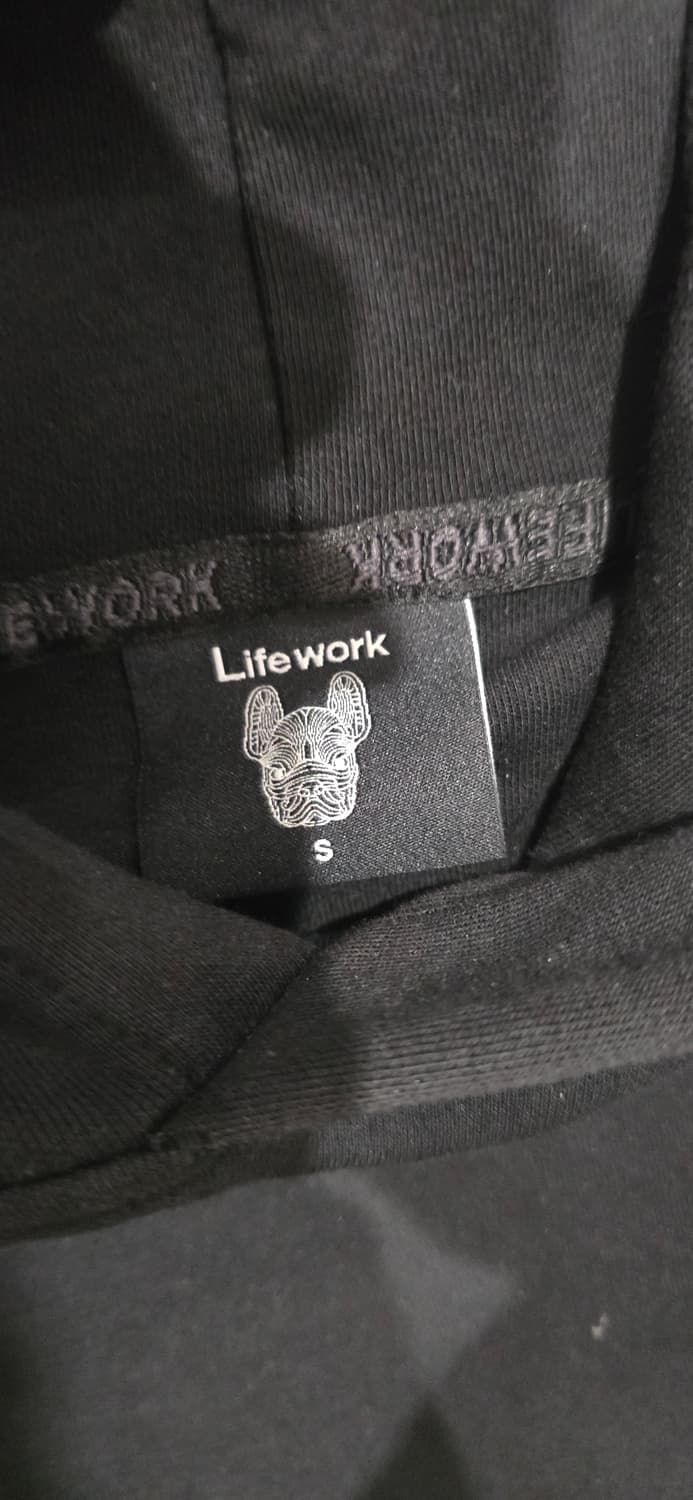 라이프워크 불독 가죽 실버 패치 데일리 머슬핏 후드티 상품이미지3