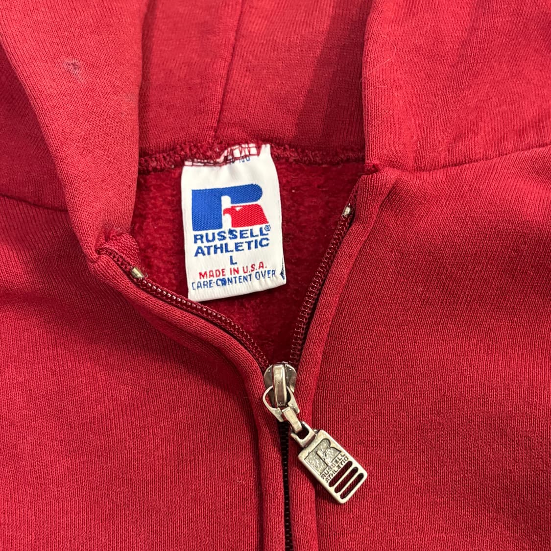 90s USA Russell Zip Hoodie Red 러셀 후드집업 상품이미지3