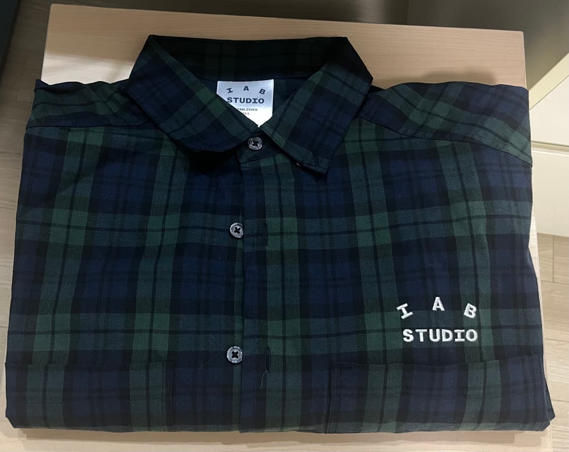 아이앱 스튜디오 블랙워치 타탄 셔츠 블루 그린 L 상품이미지2