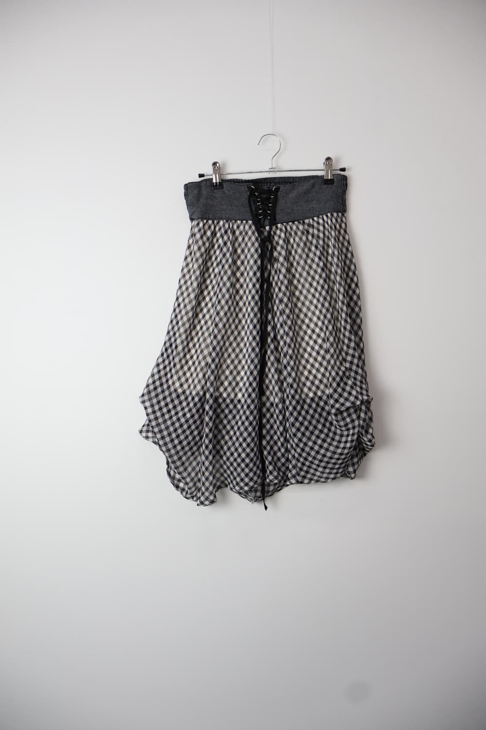 Jpn Gingham Corset Bubble Skirt 상품이미지5