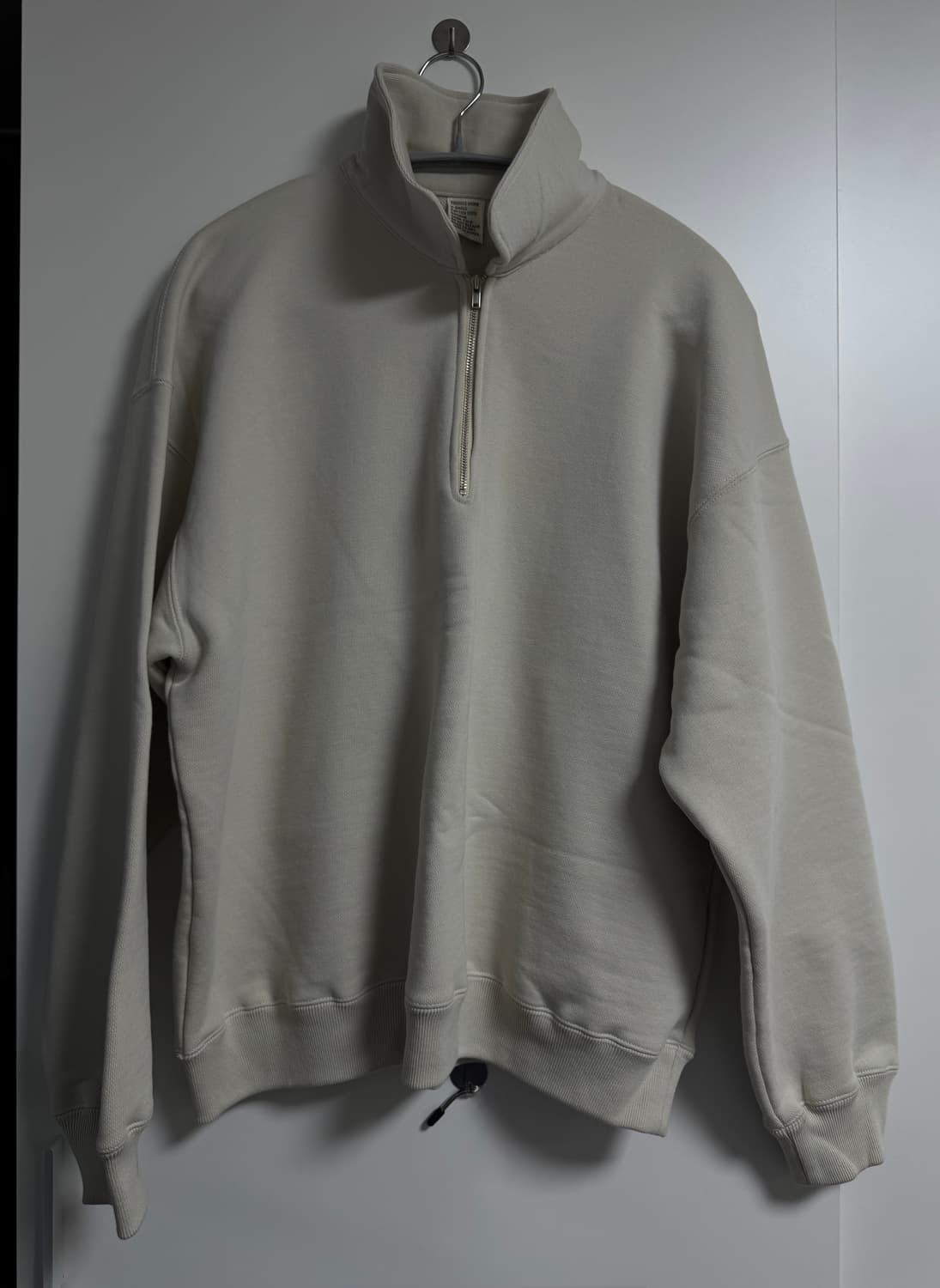 토마스모어 하프집업 스웨트 라이트그레이 xs size 상품이미지5