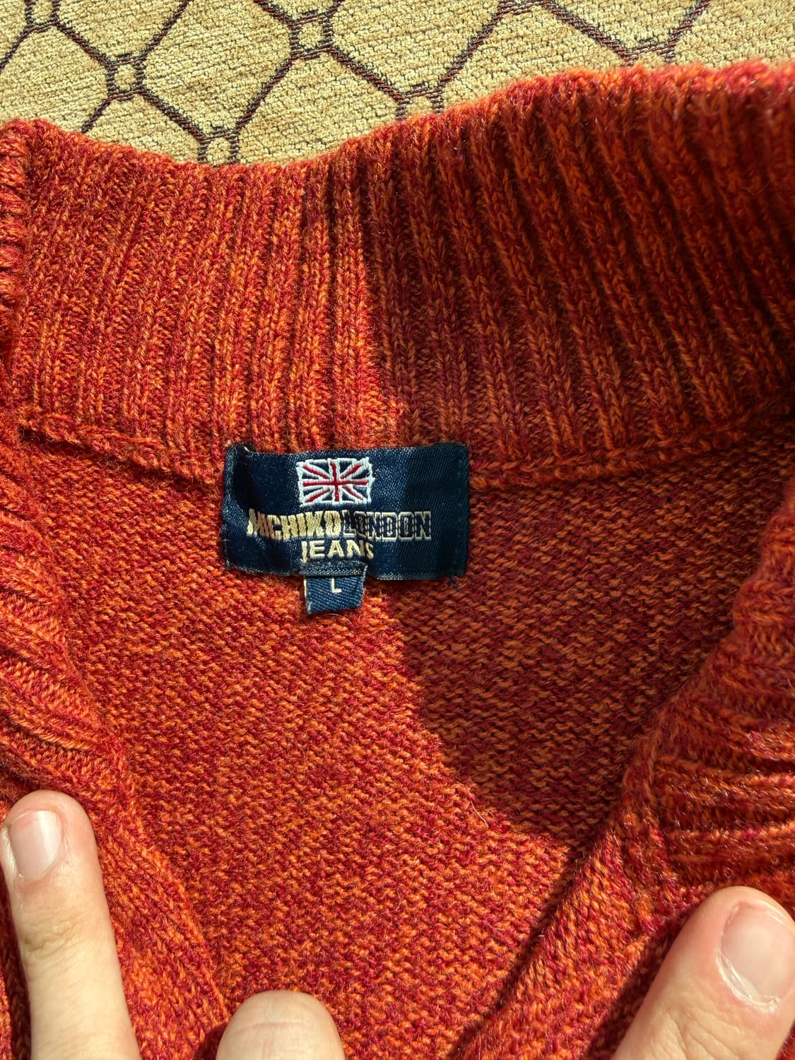 오렌지 집업 니트 상품이미지3