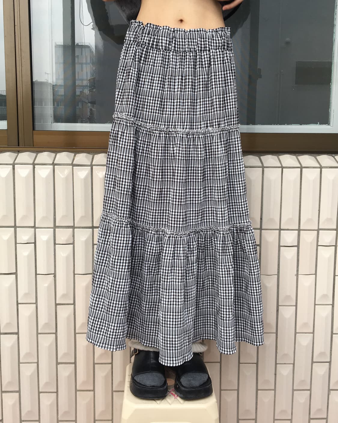Check pattern skirt 상품이미지3