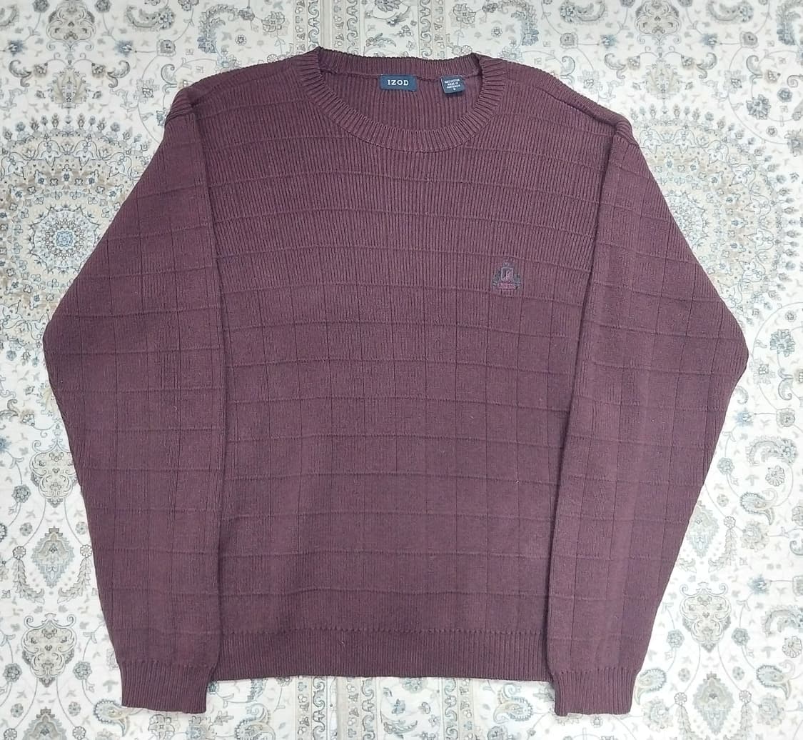 USA IZOD 아이조드 체크 패턴 니트 S (크게나옴) 상품이미지1