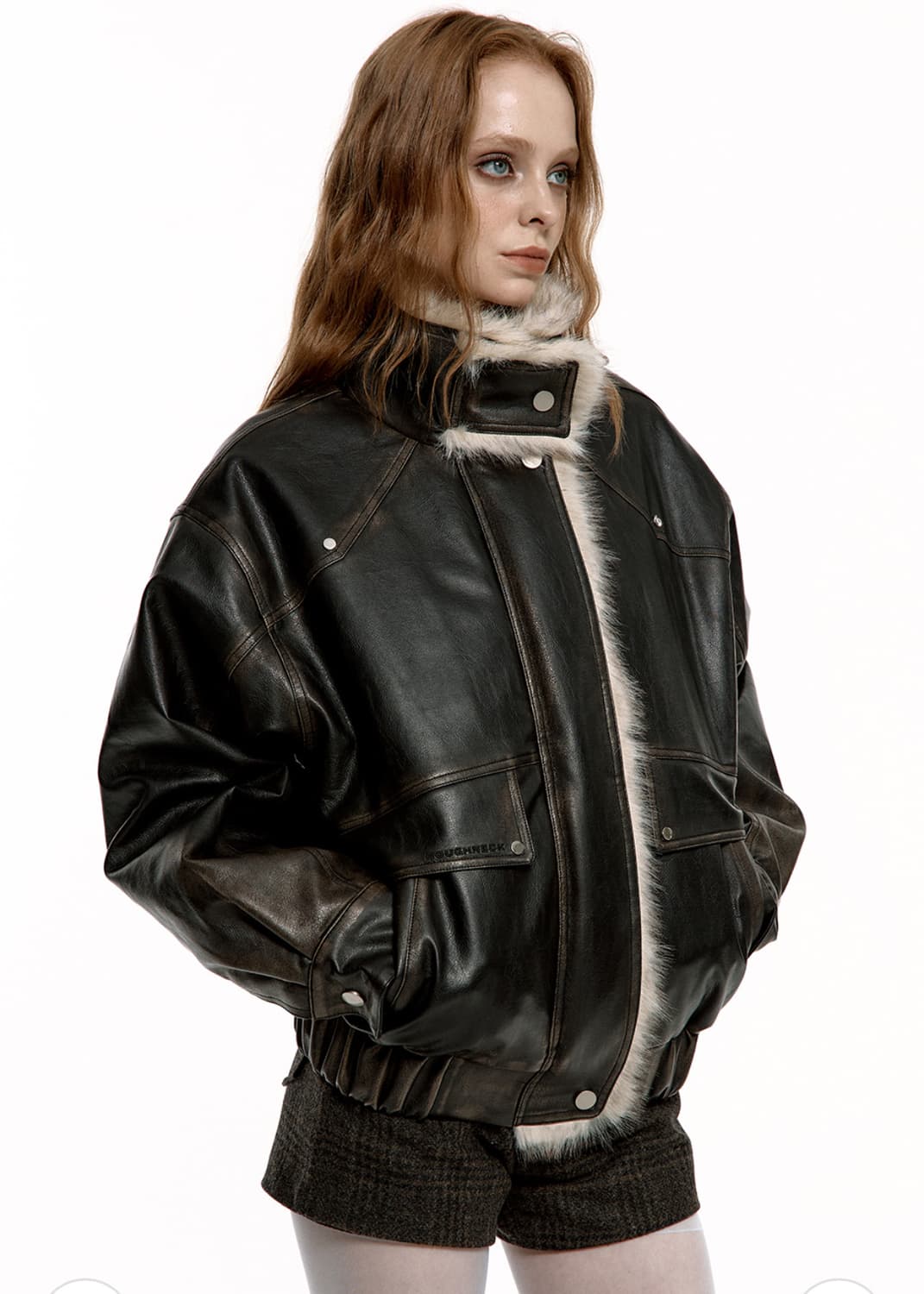 roughneck 러프넥 워싱 레더 무스탕 자켓 상품이미지1