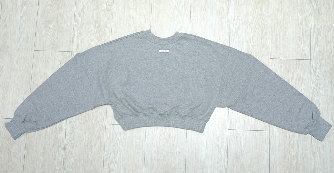 오버듀플레어 크롭 맨투맨 멜란지그레이 상품이미지4