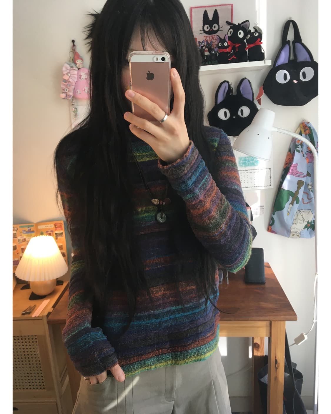 vintage two-way stripe knit rainbow 상품이미지2