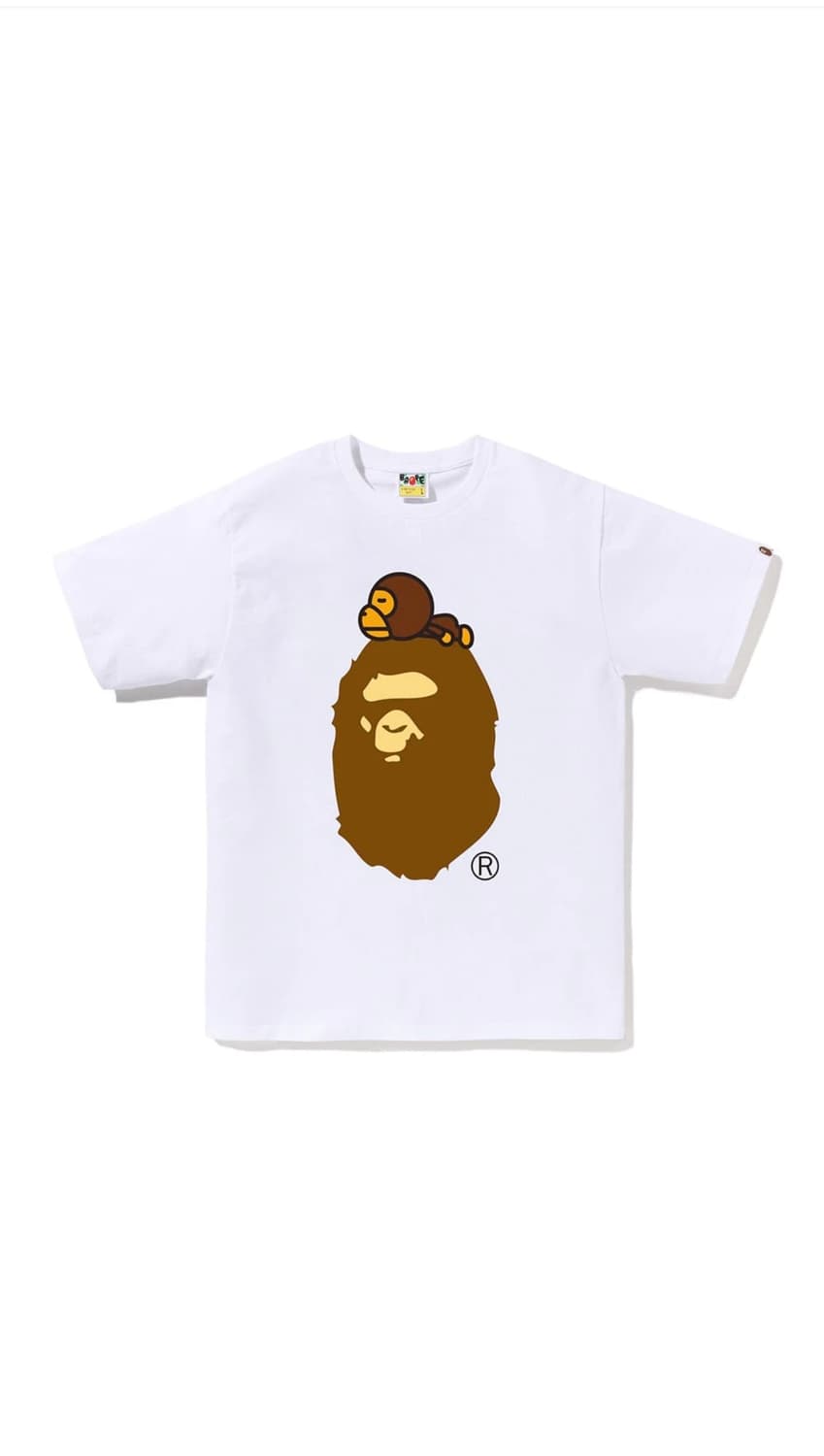 [새상품] 베이프 마일로 온 빅 에이프 반팔티 화이트 S 상품이미지1