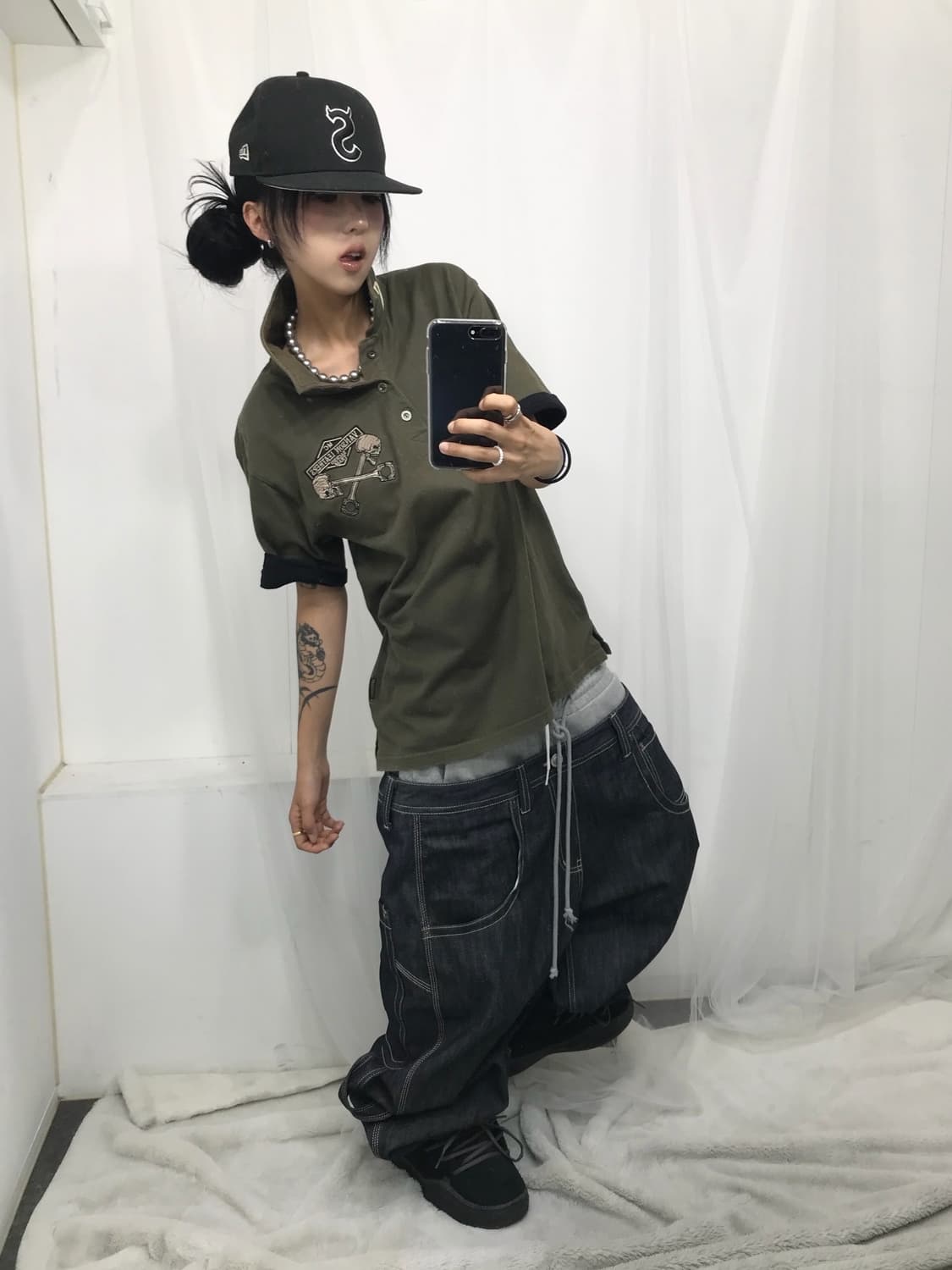 < Vanson Leathers Khaki Pk T-shirt > 상품이미지5