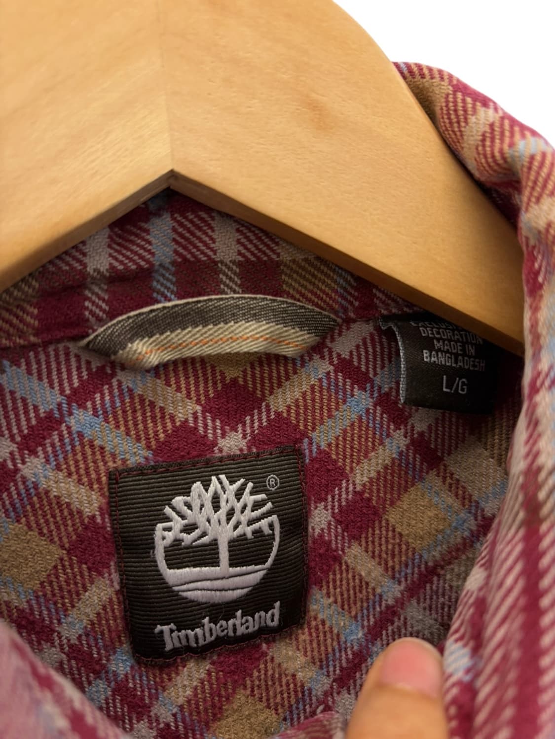 00년대 팀버랜드 체크 워크셔츠 빈티지 딥핑크 (L) 상품이미지4