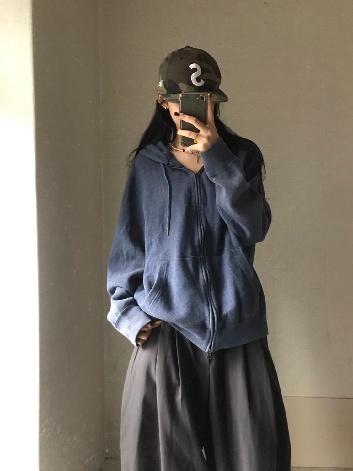 폴로 네이비 브라운 포니 후드집업 상품이미지3