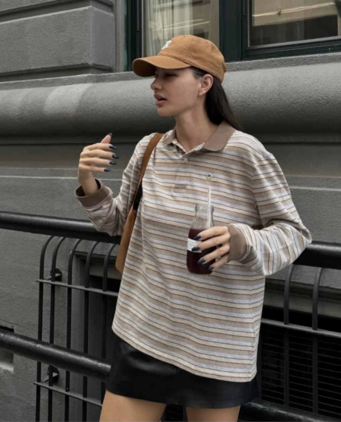 Saks potts Serena polo brown stripe 상품이미지2