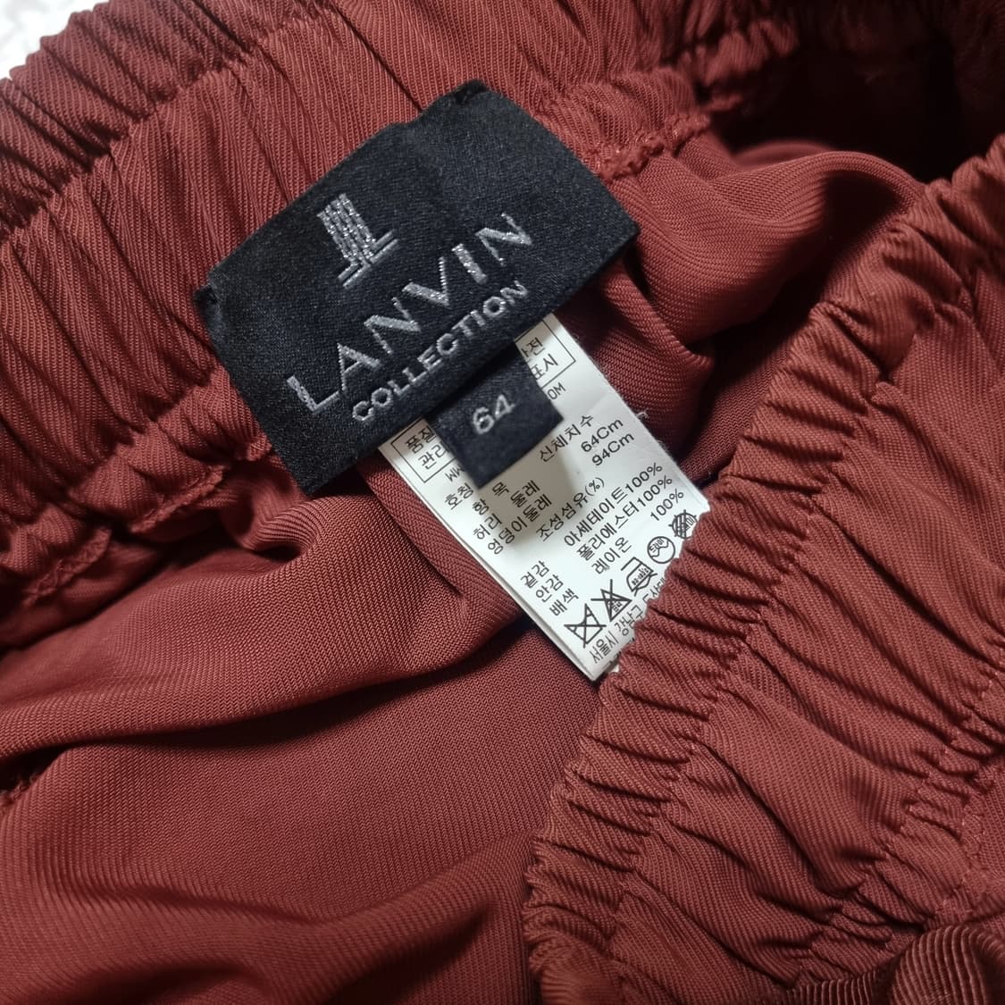 랑방컬렉션 리본타이 와이드 밴딩 팬츠 (55) 상태최상 상품이미지9