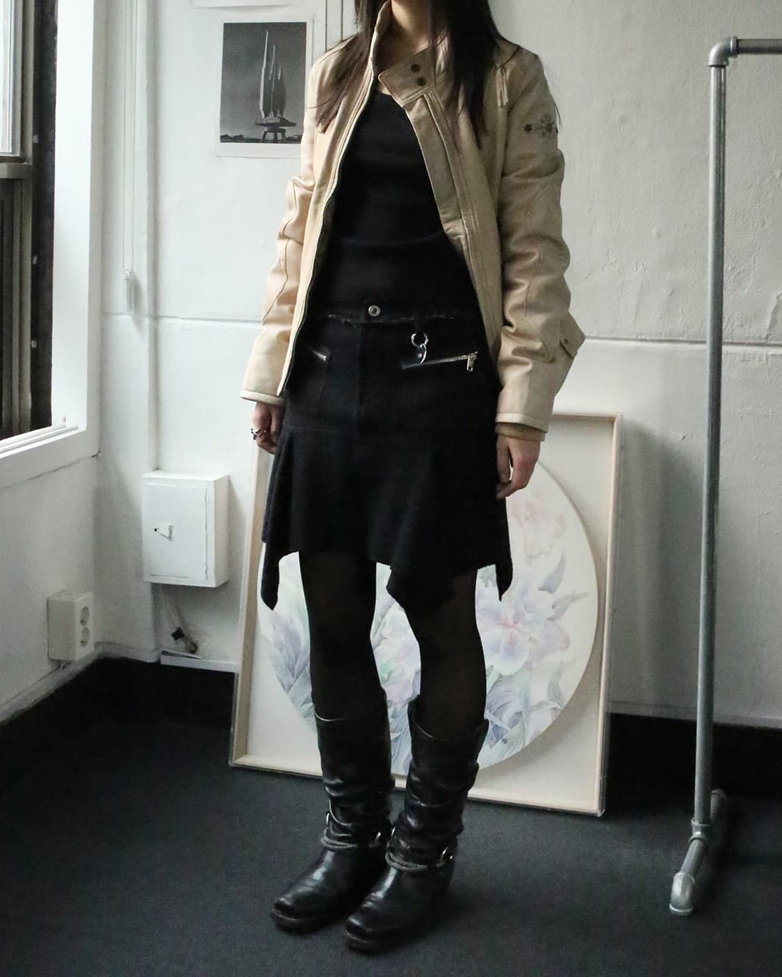 디젤 비대칭 울 미니 스커트 상품이미지2