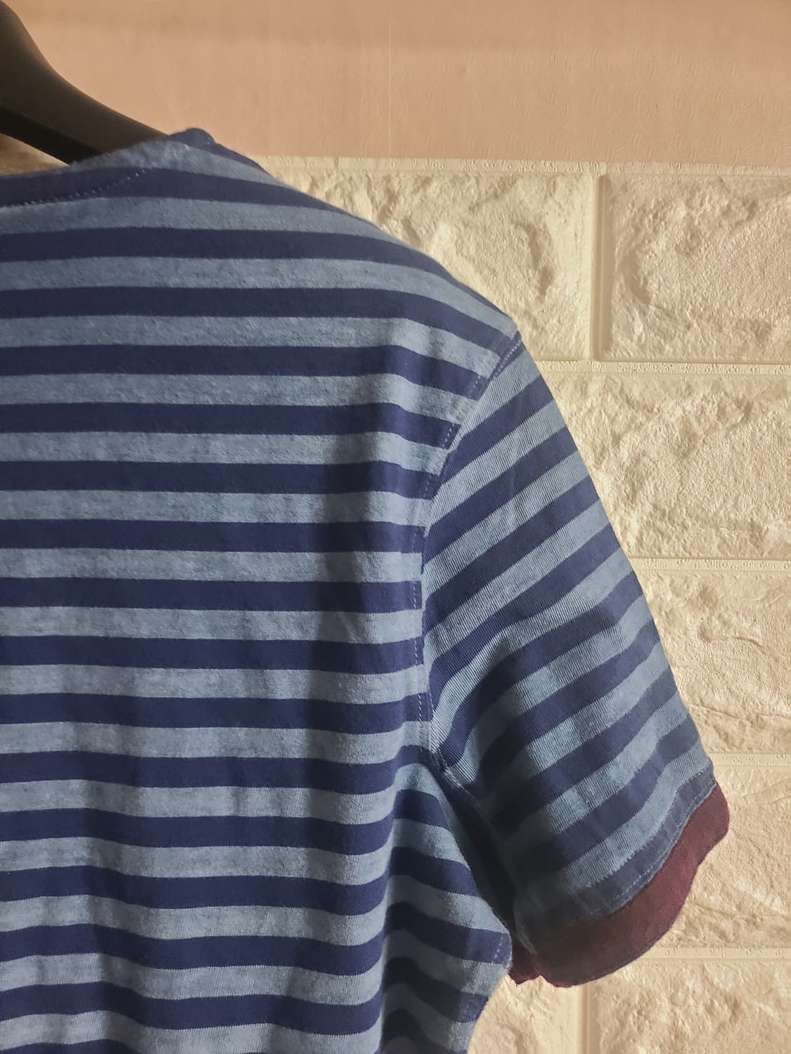 AJ 남성 블루 스트라이프 반팔 티셔츠(100) 상품이미지6