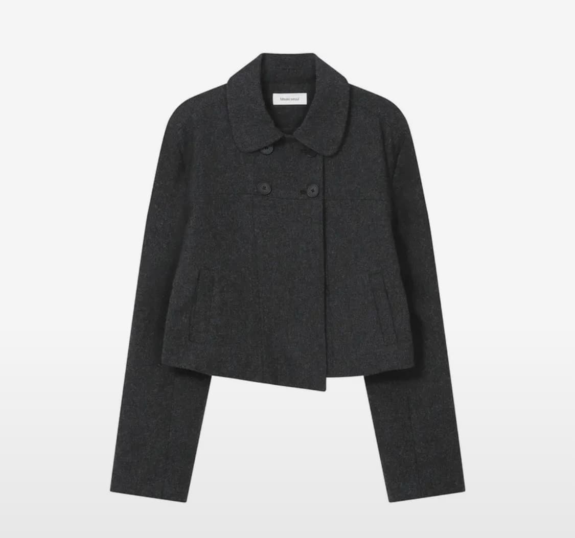 미세키서울 라운드카라 더블자켓 차콜 상품이미지1