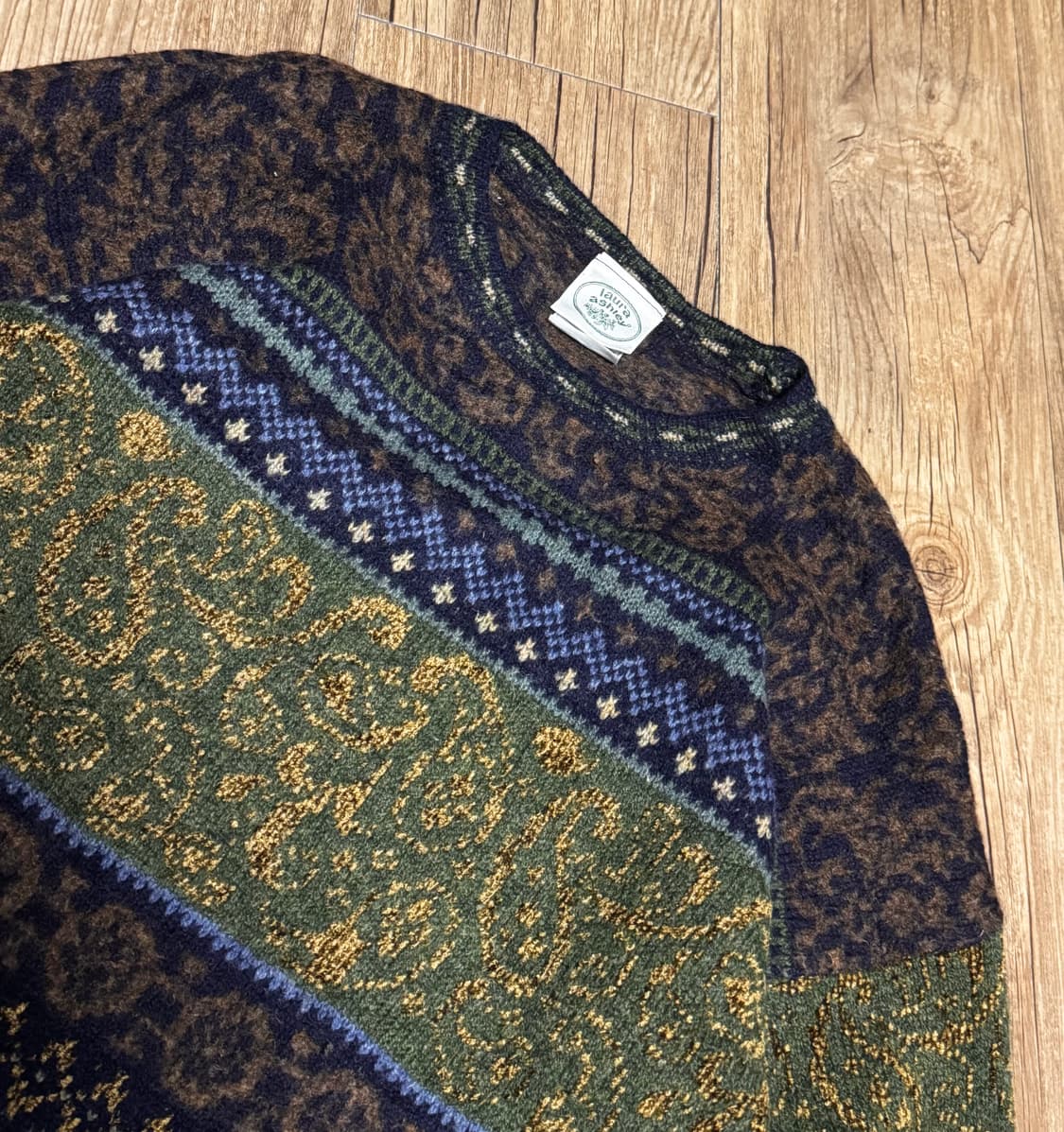 로라애슐리 기하학 패턴 올드머니 니트 스웨터 상품이미지4