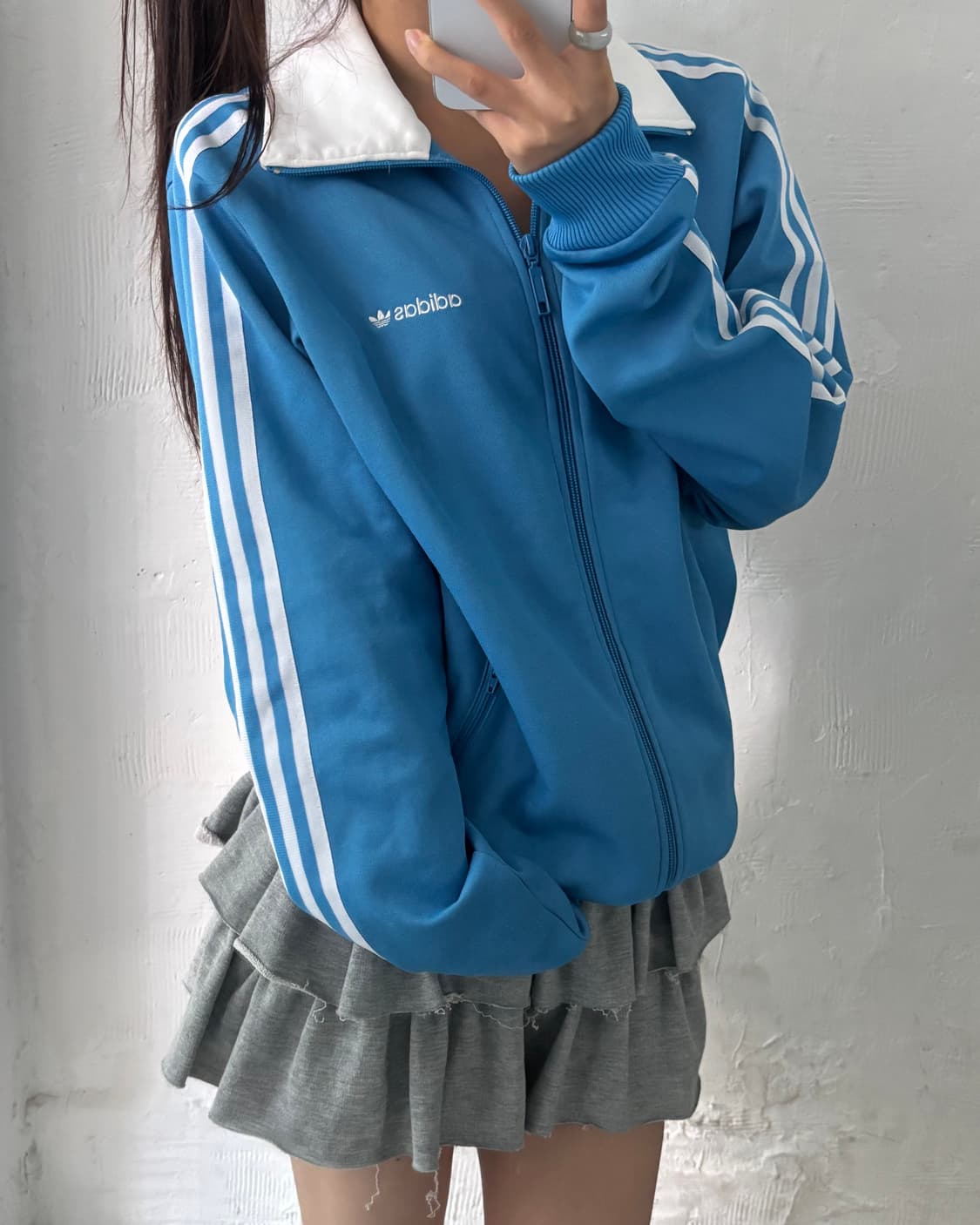 Adidas 아디다스 00’s 블루 화이트 카라 베켄바우어 트랙탑 상품이미지2