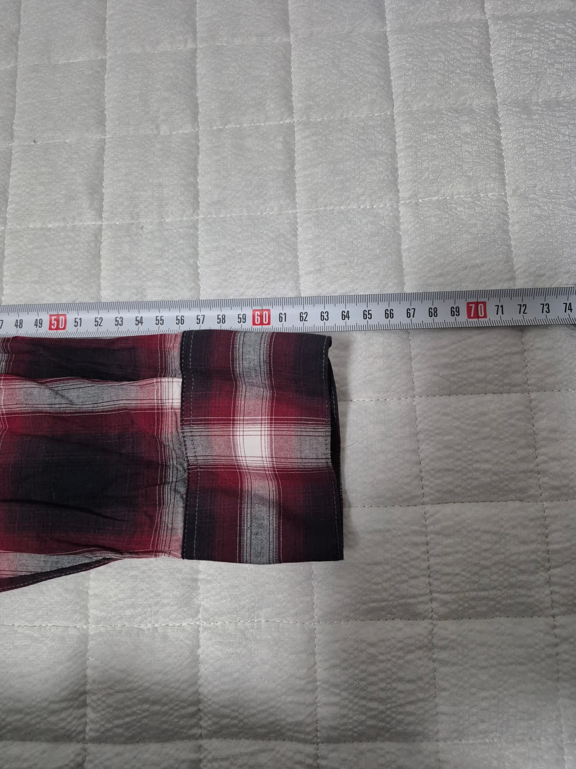 생로랑 14시즌 레드/블랙 타탄 체크 셔츠 남성 95~100사이즈 상품이미지9