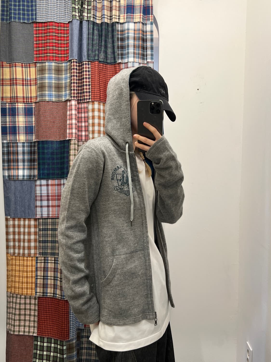 히스테릭 글래머 히스걸 그레이 후드집업 상품이미지4