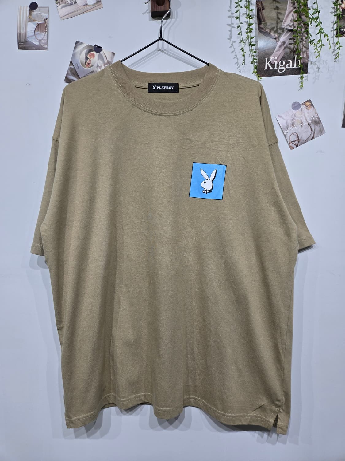 플레이보이 카키색 반팔 티셔츠 상품이미지3