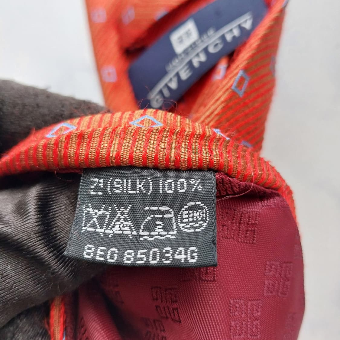 지방시 실크 오렌지 패턴 넥타이 10.1cm A등급 K2453
 상품이미지7