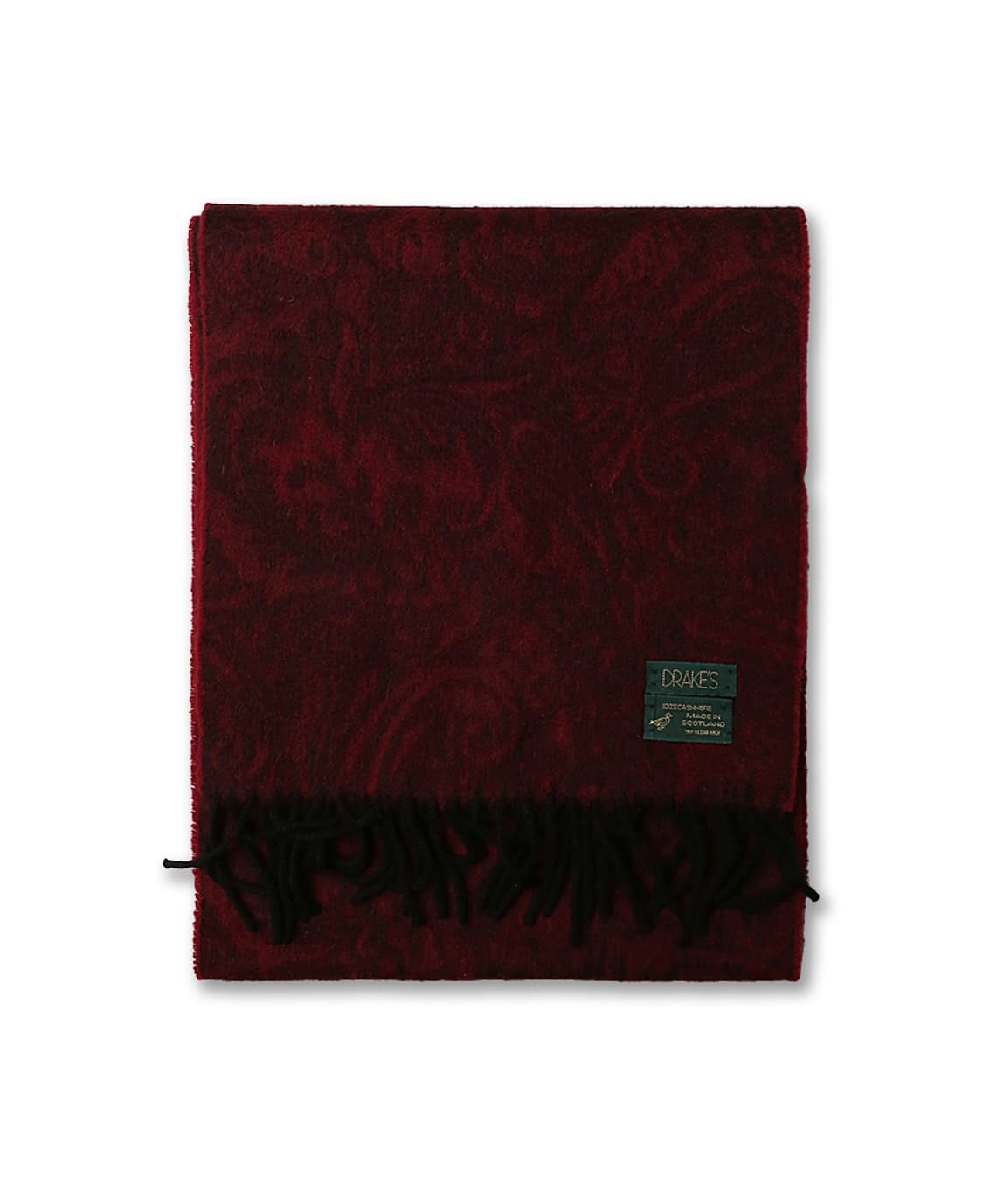드레익스 [Drake's] 버건디 캐시미어 100% 페이즐리 머플러 상품이미지2
