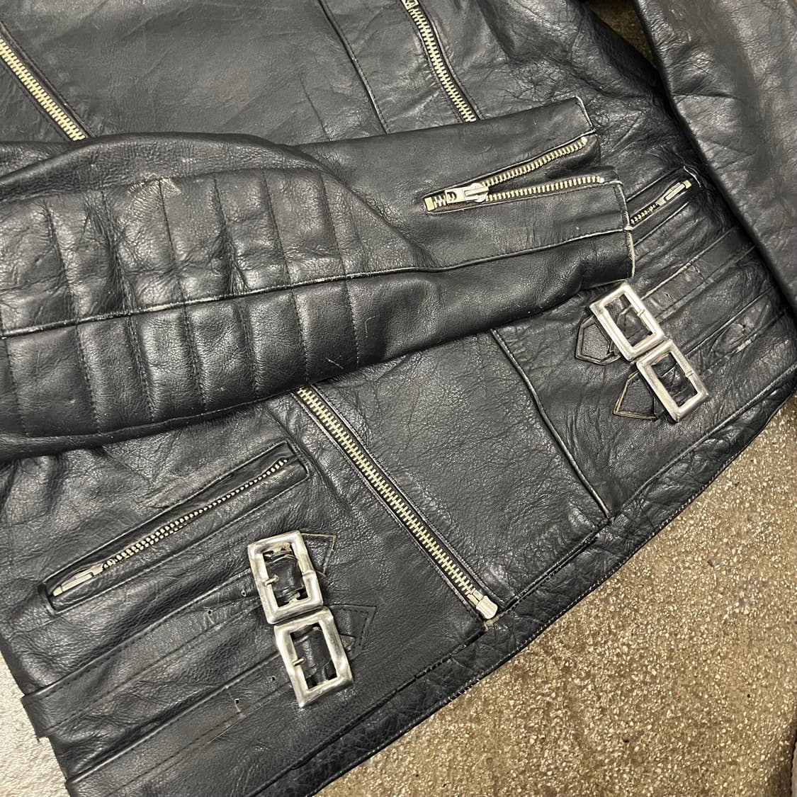 90s 빈티지 퀼티드 더블 라이더 자켓 (100-105) 상품이미지2