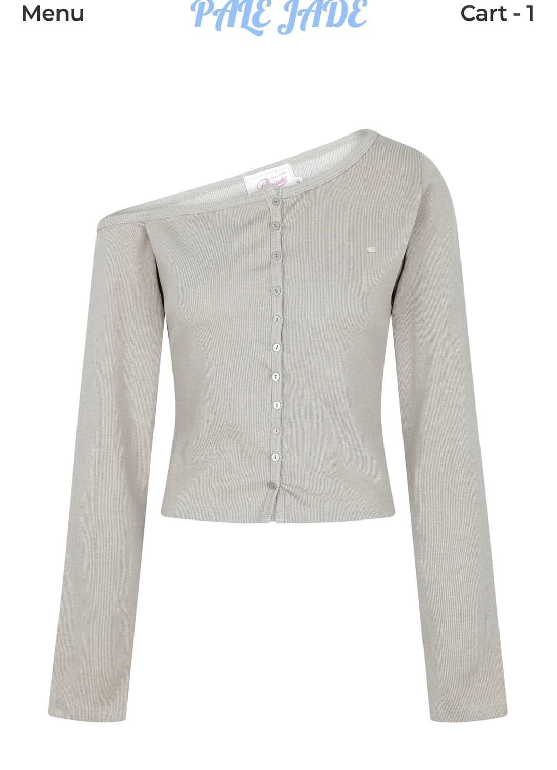 페일제이드 원숄더 리브드 버튼티 베이지 상품이미지2