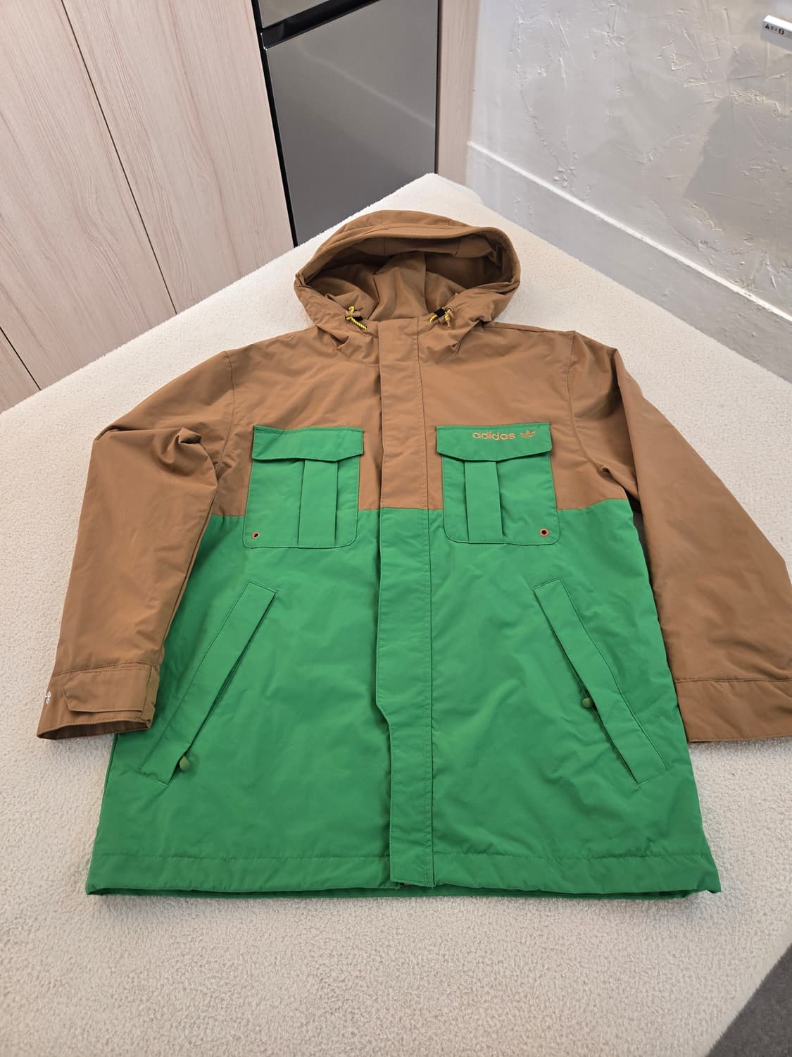 아디다스 브라운/그린 후드 자켓 100 상품이미지2