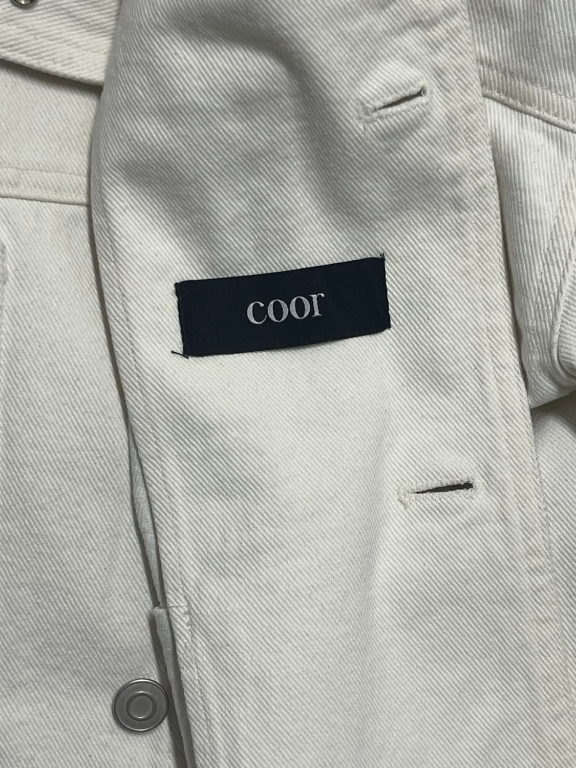 쿠어 COOR 화이트 트러커 자켓 S 상품이미지2