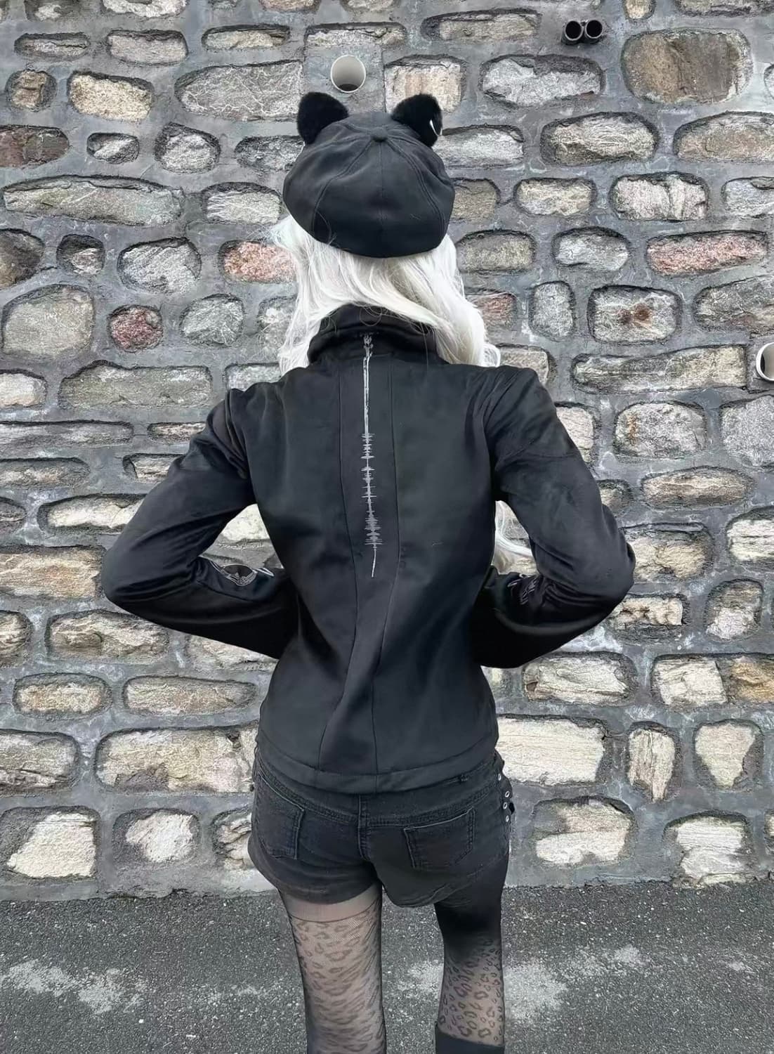 Y2K Velvet Cropped Slim Jacket 상품이미지2