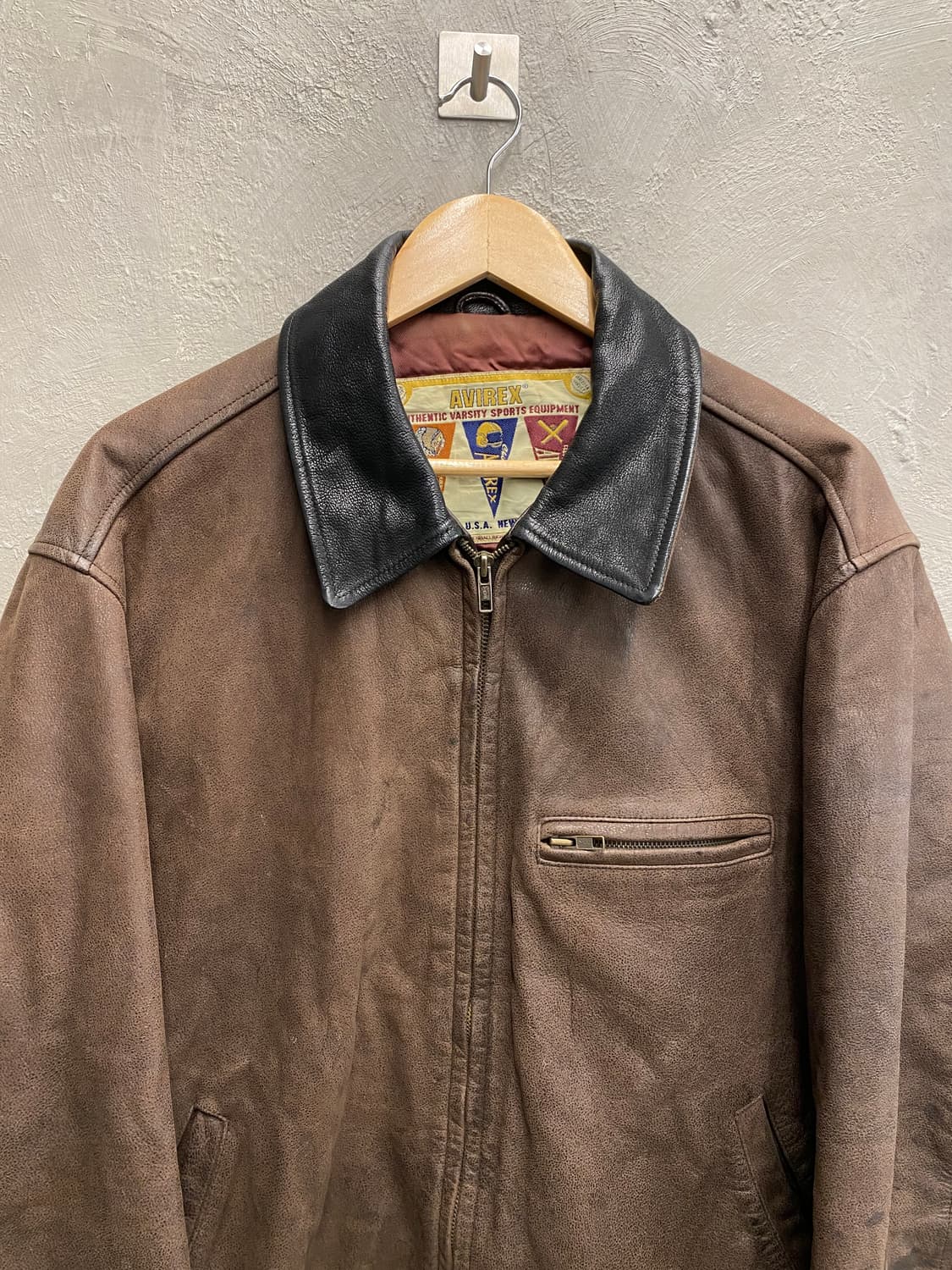 [L] 90s AVIREX 아비렉스 리얼레더 스포츠 자켓 상품이미지2