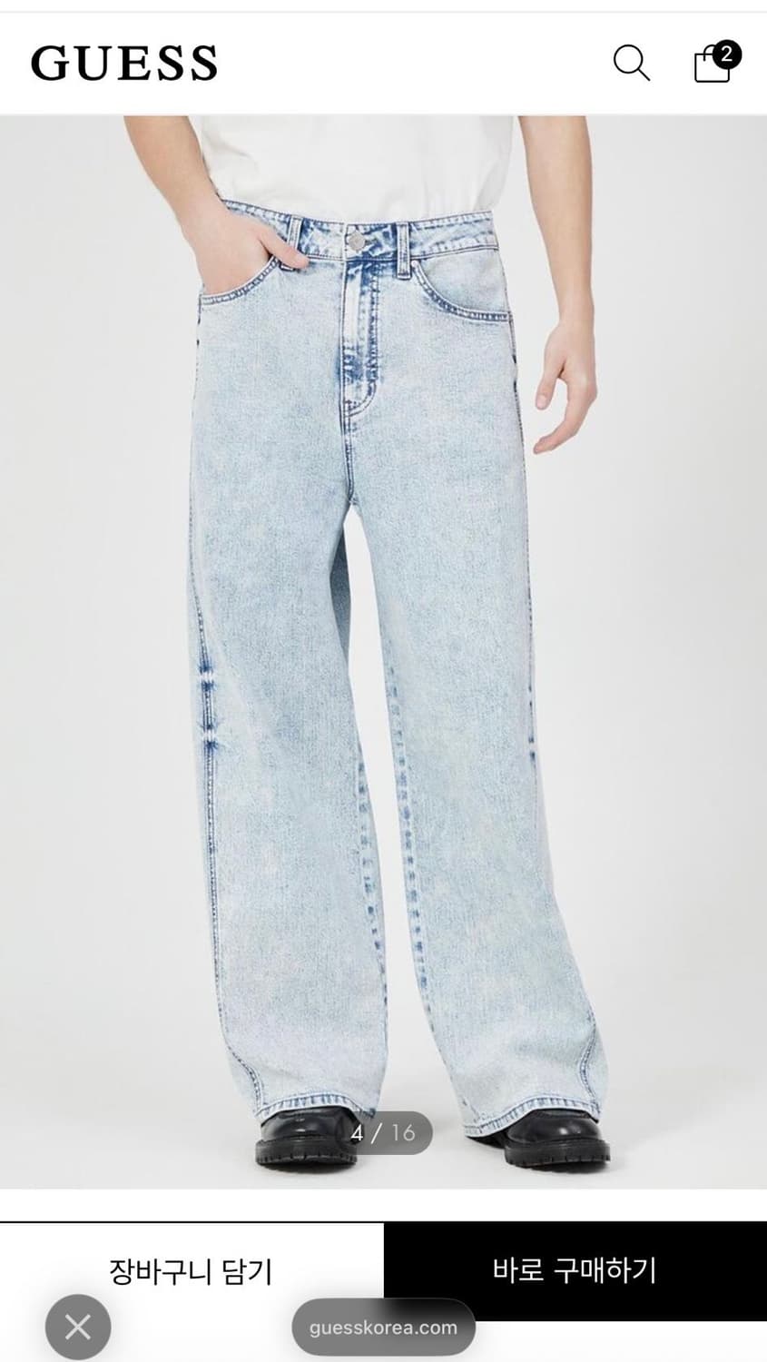 [새상품] GUESS 게스 라이트블루 와이드 데님 27 상품이미지1