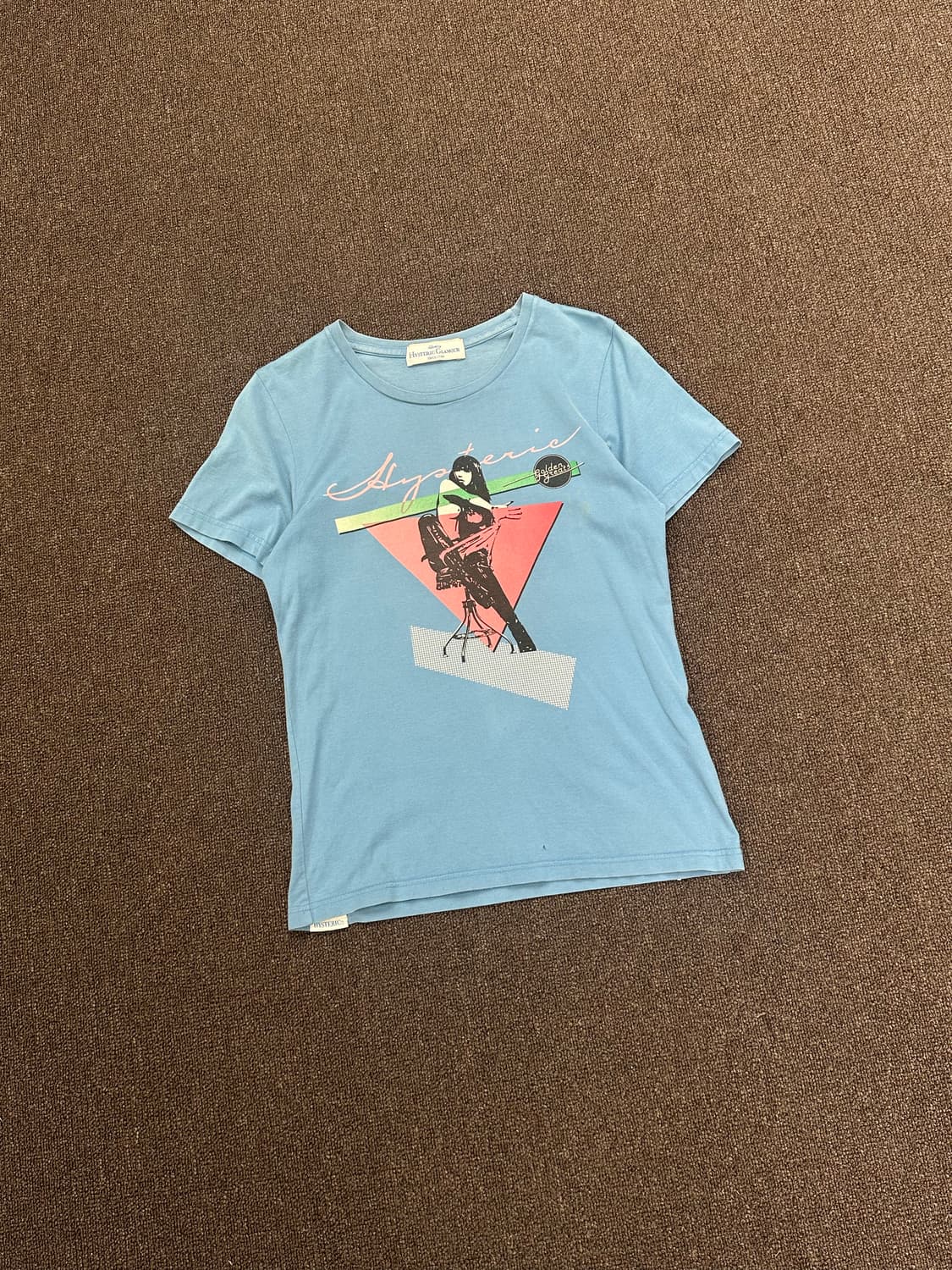 OS)히스테릭 글래머 빈티지 블루 그래픽 프린팅 락 반팔 상품이미지1