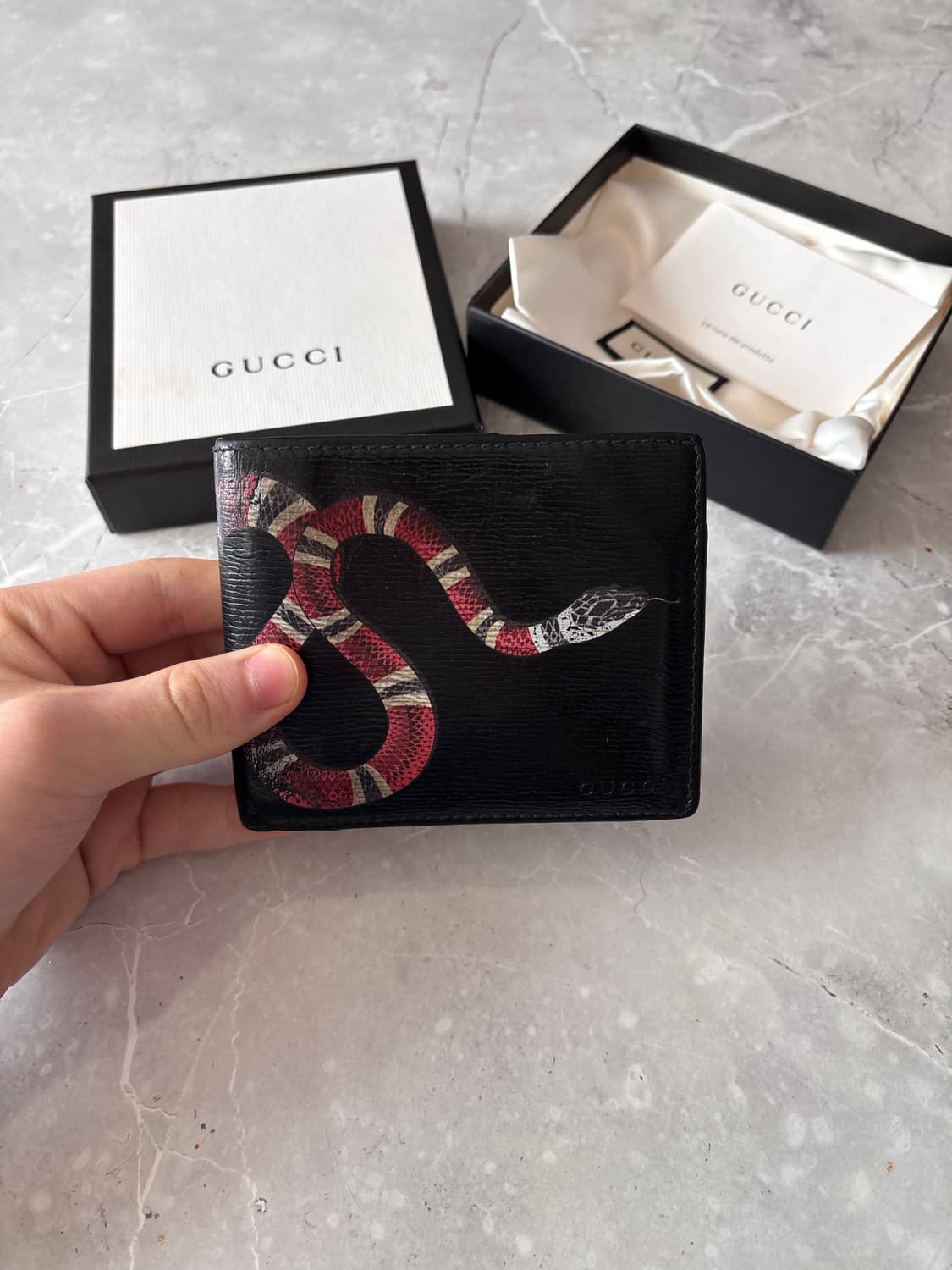 [정품] 구찌 킹스네이크 가죽 반지갑 상품이미지1