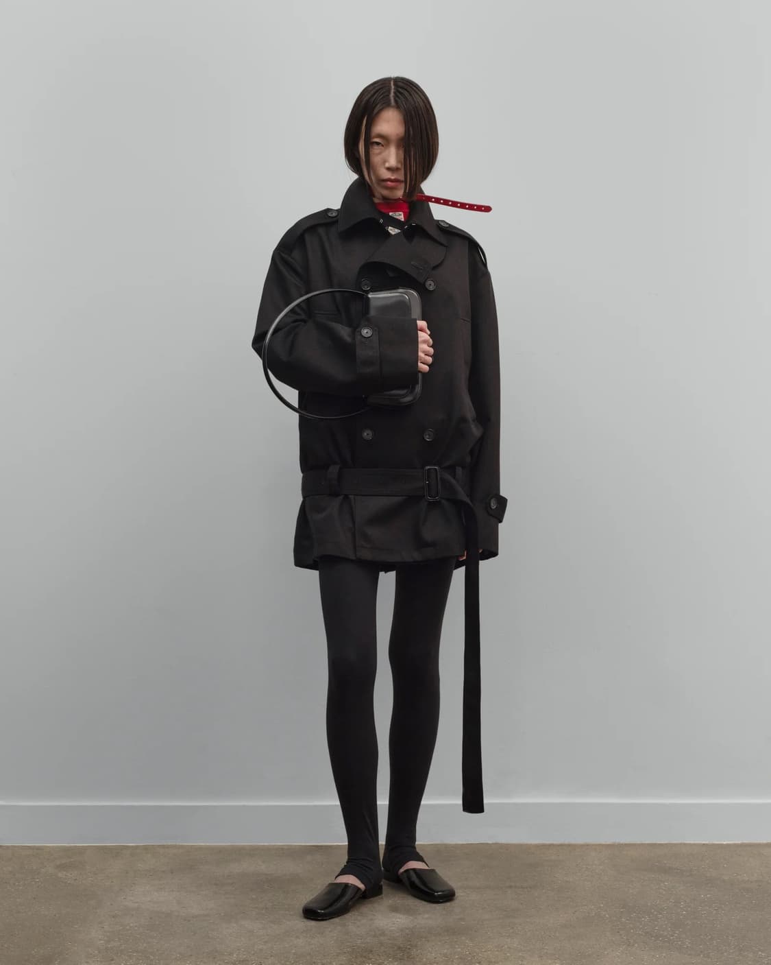 [S,M]커미션 25fw Hunter 트렌치 코트/블랙 상품이미지4