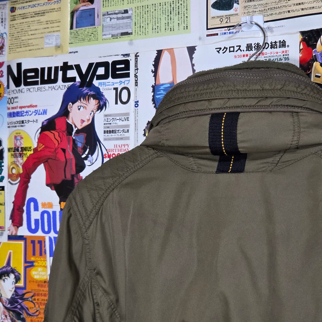 빈티지 카키 하이넥 누빔 항공 점퍼 상품이미지7