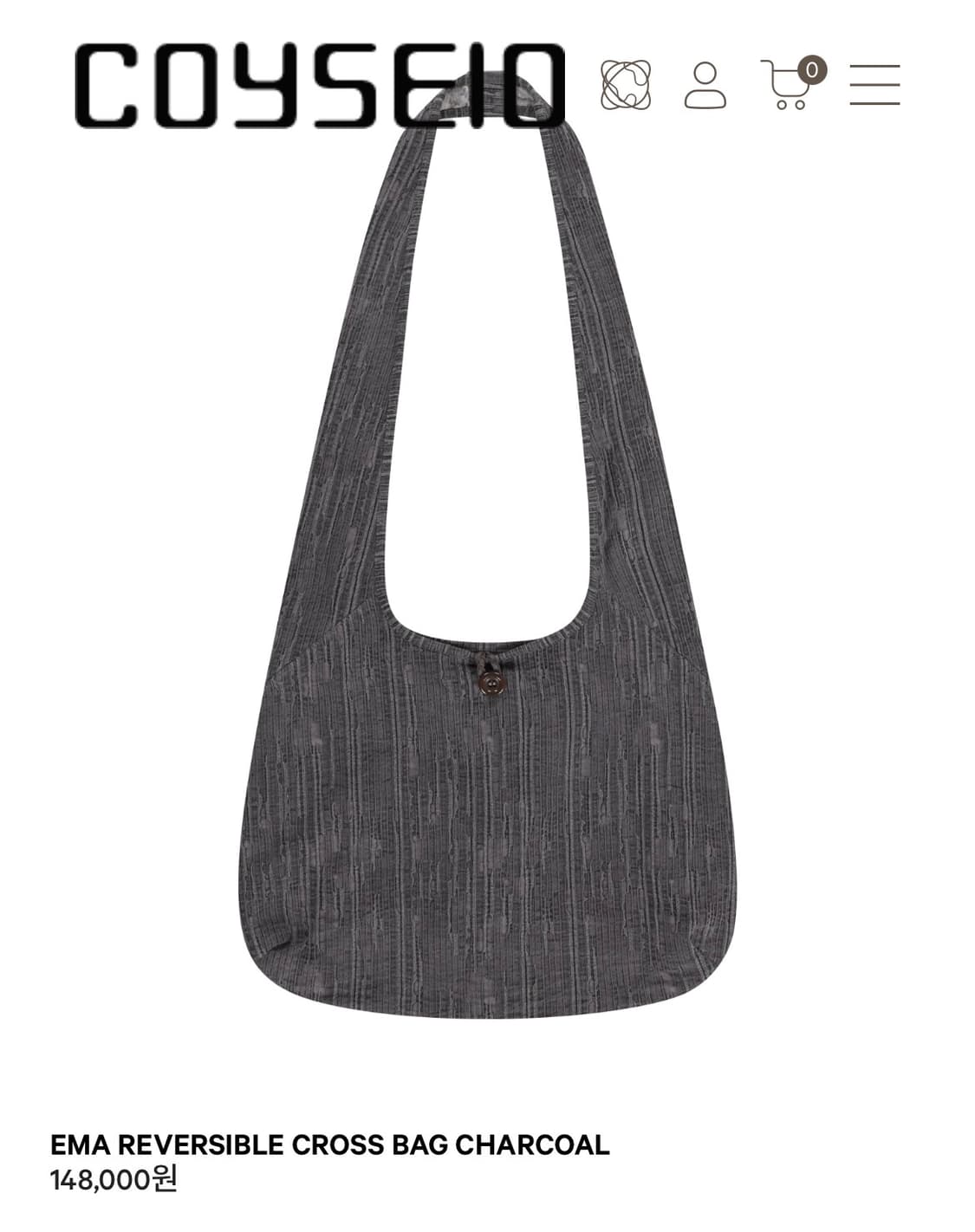 코이세이오 리버시블 크로스백 차콜 상품이미지1