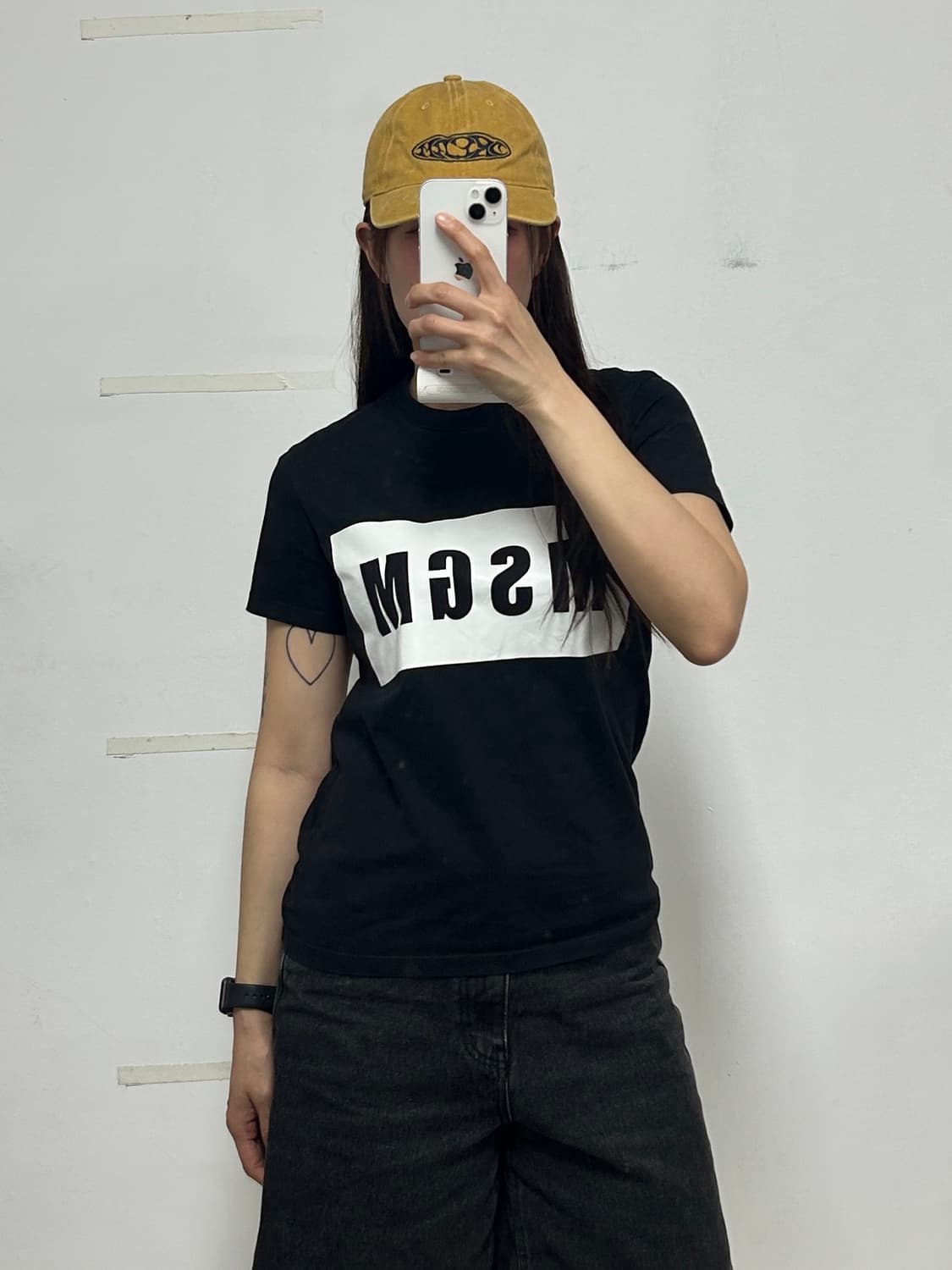 MSGM 박스로고 반팔 티셔츠 블랙 상품이미지1